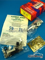 Tameo Kits: Car scale model kit 1/43 scale - Stewart Ford SF1 sponsored by HSBC #22, 23 - Rubens Barrichello (BR), Jan Magnussen (DK) - Monaco Formula 1 Grand Prix 1997 - photo-etched parts, turned metal parts, water slide decals, white metal parts, assembly instructions and tobacco sponsor decals