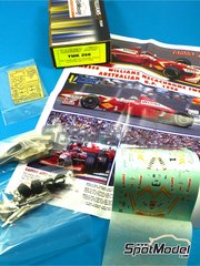 Tameo Kits: Car scale model kit 1/43 scale - Williams Mecachrome FW20 Williams Grand Prix Engineering Team sponsored by Winfield #1, 2 - Jacques Villeneuve (CA), Heinz-Harald Frentzen (DE) - Australian Formula 1 Grand Prix 1998 - photo-etched parts, turned metal parts, water slide decals, white metal parts, assembly instructions and tobacco sponsor decals