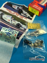 Tameo Kits: Car scale model kit 1/43 scale - Stewart Ford SF2 sponsored by HSBC #18, 19 - Rubens Barrichello (BR), Jan Magnussen (DK) - Spanish Formula 1 Grand Prix 1998 - photo-etched parts, turned metal parts, water slide decals, white metal parts and assembly instructions