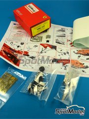 Tameo Kits: Car scale model kit 1/43 scale - Ferrari F399 Scuderia Ferrari Team sponsored by Marlboro #3, 4 - Eddie Irvine (GB), Mika Salo (FI) - German Formula 1 Grand Prix 1999 - photo-etched parts, turned metal parts, water slide decals, white metal parts, assembly instructions and tobacco sponsor decals