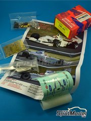 Tameo Kits: Car scale model kit 1/43 scale - Stewart Ford SF3 sponsored by HSBC #16, 17 - John Paul  "Johnny" Herbert (GB), Rubens Barrichello (BR) - European Formula 1 Grand Prix 1999 - photo-etched parts, turned metal parts, water slide decals, white metal parts and assembly instructions