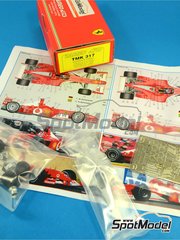 Tameo Kits: Car scale model kit 1/43 scale - Ferrari F2002 Scuderia Ferrari Team sponsored by Marlboro #1, 2 - Michael Schumacher (DE), Rubens Barrichello (BR) - French Formula 1 Grand Prix 2002 - photo-etched parts, turned metal parts, water slide decals, white metal parts, assembly instructions and tobacco sponsor decals