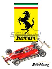 Tameo Kits: Maqueta de coche escala 1/43 - Ferrari 126C2 Equipo Scuderia Ferrari patrocinado por Fiat N 27, 28 - Gilles Villeneuve (CA), Didier Pironi (FR) - Gran Premio de Frmula 1 de los Estados Unidos de Amrica 1982 - fotograbados, piezas de goma, piezas de metal torneado, calcas de agua, piezas de metal blanco y manual de instrucciones