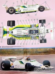 Tameo Kits: Maqueta de coche escala 1/43 - Williams Ford FW07 Equipo Williams Grand Prix Engineering patrocinado por Ram Racing - Banco Occidental N� 34 - Emilio de Villota (ES) - Gran Premio de F�rmula 1 de Espa�a 1980 - fotograbados, piezas de goma, piezas de metal torneado, calcas de agua, piezas de metal blanco y manual de instrucciones