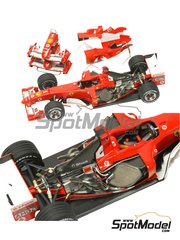 Tameo Kits: Maqueta de coche escala 1/43 - Ferrari F2004 700 Grand Prix Equipo Scuderia Ferrari patrocinado por Vodafone N 1, 2 - Michael Schumacher (DE), Rubens Barrichello (BR) - Gran Premio de Frmula 1 de Belgica 2004 - fotograbados, piezas de metal torneado, calcas de agua, piezas de metal blanco, manual de instrucciones y calcas de sponsors de tabaco