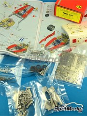 Tameo Kits: Car scale model kit 1/43 scale - Ferrari 312T2 Scuderia Ferrari Team sponsored by Fiat #1, 2 - Niki Lauda (AT), Clay Regazzoni (CH) - Monaco Formula 1 Grand Prix 1976 - photo-etched parts, rubber parts, turned metal parts, water slide decals, white metal parts and assembly instructions