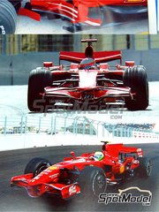 Tameo Kits: Maqueta de coche escala 1/43 - Ferrari F2008 Equipo Scuderia Ferrari patrocinado por Shell N 1, 2 - Felipe Massa (BR), Kimi Rikknen (FI) - Gran Premio de Frmula 1 de Europa 2008 - fotograbados, piezas de goma, piezas de metal torneado, calcas de agua, piezas de metal blanco, manual de instrucciones y calcas de sponsors de tabaco
