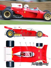 Tameo Kits: Maqueta de coche escala 1/43 - Ferrari 312B3 Spazzaneve - Version de presentacin 1972 - fotograbados, piezas de goma, piezas de metal torneado, calcas de agua, piezas de metal blanco y manual de instrucciones