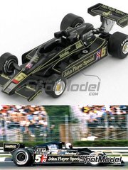 Tameo Kits: Maqueta de coche escala 1/43 - Lotus Ford Type 78 Equipo Lotus patrocinado por John Player Special N� 5, 6 - Mario Andretti (US), Gunnar Nilsson (SE) - Gran Premio de F�rmula 1 de Italia 1977 - fotograbados, piezas de metal torneado, calcas de agua, piezas de metal blanco, manual de instrucciones y calcas de sponsors de tabaco