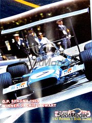 Tameo Kits: Car scale model kit 1/43 scale - Matra Ford MS80 Equipe Matra Team sponsored by ELF #7, 8 - Sir John Young 'Jackie' Stewart (GB), Jean-Pierre Beltoise (FR) - Spanish Formula 1 Grand Prix 1969 - photo-etched parts, turned metal parts, water slide decals, white metal parts and assembly instructions
