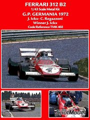 Tameo Kits: Car scale model kit 1/43 scale - Ferrari 312 B2 Scuderia Ferrari Team sponsored by Shell #4, 9 - Jacques Bernard 'Jacky' Ickx (BE), Clay Regazzoni (CH) - German Formula 1 Grand Prix 1972 - photo-etched parts, turned metal parts, water slide decals, white metal parts and assembly instructions