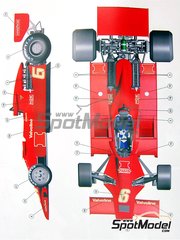 Tameo Kits: Maqueta de coche escala 1/43 - Lotus Ford Type 78 Equipo Lotus patrocinado por Imperial International N 6 - Gunnar Nilsson (SE) - Gran Premio de Frmula 1 de Japn 1977 - fotograbados, piezas de goma, piezas de metal torneado, calcas de agua, piezas de metal blanco, manual de instrucciones y calcas de sponsors de tabaco - para la referencia de Zero Paints ZP-1106