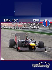 Tameo Kits: Car scale model kit 1/43 scale - RB Racing Renault RB8 - Sebastian Vettel (DE) - Bahrain Formula 1 Grand Prix 2012 - photo-etched parts, turned metal parts, water slide decals, white metal parts and assembly instructions