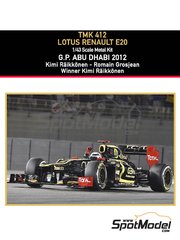 Tameo Kits: Maqueta de coche escala 1/43 - Lotus Renault E20 Equipo Lotus patrocinado por Clear Total N 9, 10 - Kimi Rikknen (FI), Romain Grosjean (FR) - Gran Premio de Frmula 1 de Abu Dhabi 2012 - fotograbados, piezas de goma, piezas de metal torneado, calcas de agua, piezas de metal blanco y manual de instrucciones