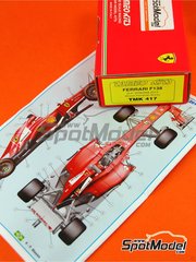 Tameo Kits: Maqueta de coche escala 1/43 - Ferrari F138 F2013 Equipo Scuderia Ferrari patrocinado por Banco Santander N 3, 4 - Fernando Alonso (ES), Felipe Massa (BR) - Gran Premio de Frmula 1 de Espaa 2013 - fotograbados, piezas de goma, piezas de metal torneado, calcas de agua, piezas de metal blanco y manual de instrucciones