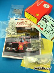 Tameo Kits: Car scale model kit 1/43 scale - Ferrari F14 T Scuderia Ferrari Team sponsored by Banco Santander #7, 14 - Fernando Alonso (ES), Kimi R�ikk�nen (FI) - Australian Formula 1 Grand Prix 2014 - photo-etched parts, turned metal parts, water slide decals, white metal parts and assembly instructions