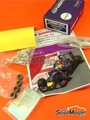 Tameo Kits: Car scale model kit 1/43 scale - RB10 sponsored by Infiniti #1 - Sebastian Vettel (DE) - Canadian Formula 1 Grand Prix 2014 - photo-etched parts, turned metal parts, water slide decals, white metal parts and assembly instructions image