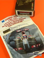 Tameo Kits: Maqueta de coche escala 1/43 - Lotus Renault E22 Equipo Lotus patrocinado por Rexona N� 7, 8 - Romain Grosjean (FR), Pastor Maldonado (VE) - Gran Premio de Formula 1 de M�naco 2014 - fotograbados, piezas de goma, piezas de metal torneado, calcas de agua, piezas de metal blanco y manual de instrucciones