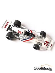 Tameo Kits: Car scale model kit 1/43 scale - Hesketh Ford 308C Hesketh Racing Team #24 - James Hunt (GB) - Italian Formula 1 Grand Prix 1975 - metal parts, photo-etched parts, rubber parts, turned metal parts, water slide decals, white metal parts, assembly instructions and painting instructions