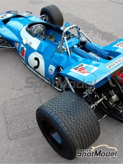 Tameo Kits: Car scale model kit 1/43 scale - Matra Ford MS80 Equipe Matra Team sponsored by ELF #2, 7 - Sir John Young 'Jackie' Stewart (GB), Jean-Pierre Beltoise (FR) - French Formula 1 Grand Prix 1969 - photo-etched parts, turned metal parts, water slide decals, white metal parts and assembly instructions