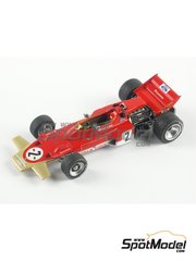 Tameo Kits: Maqueta de coche escala 1/43 - Lotus Ford 72 Equipo Lotus patrocinado por Gold Leaf N 2, 16 - Jochen Rindt (AT), John Miles (GB) - Gran Premio de Frmula 1 de Alemania 1970 - fotograbados, piezas de goma, piezas de metal torneado, calcas de agua, piezas de metal blanco y manual de instrucciones