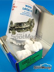 Tameo Kits: Maqueta de coche escala 1/43 - Lotus Ford Type 79 Equipo Lotus patrocinado por John Player Special N� 5, 6 - Mario Andretti (US) - Gran Premio de F�rmula 1 de Francia 1978 - fotograbados, piezas de goma, piezas de metal torneado, calcas de agua, piezas de metal blanco, manual de instrucciones y calcas de sponsors de tabaco