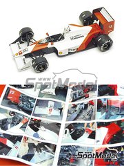 Tameo Kits: Car scale model kit 1/43 scale - McLaren Honda MP4/4 McLaren Racing Limited Team sponsored by Marlboro #11, 12 - Alain Prost (FR), Ayrton Senna da Silva (BR) - Japanese Formula 1 Grand Prix 1988 - photo-etched parts, turned metal parts, water slide decals, white metal parts, assembly instructions and tobacco sponsor decals