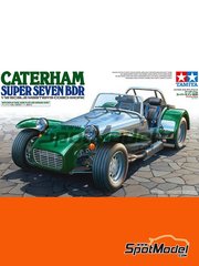 Tamiya: Car scale model kit 1/12 scale - Caterham Super Seven BDR - metal parts, plastic parts, rubber parts, seatbelt fabric, water slide decals, assembly instructions and painting instructions image