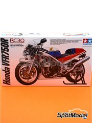 Tamiya: Motorbike scale model kit 1/12 scale - Honda VFR750R RC30 - plastic parts, rubber parts, water slide decals, assembly instructions and painting instructions