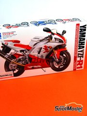 Tamiya: Maqueta de moto escala 1/12 - Yamaha YZF-R1 Exup Deltabox II - piezas de plstico, piezas de goma, calcas de agua, manual de instrucciones e instrucciones de pintado