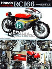 Tamiya: Motorbike scale model kit 1/12 scale - Honda RC166 GP Racer 250cc #7, 8, 16 - Stuart Graham (GB), Mike Hailwood (GB) - Motorcycle World Championship, Isle of Man Tourist Trophy (TT) Race 1966 - metal parts, photo-etched parts, plastic parts, rubber parts, water slide decals and assembly instructions