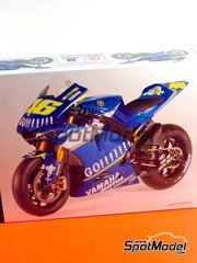 Tamiya: Motorbike scale model kit 1/12 scale - Yamaha YZR-M1 sponsored by Go!!!!!! #5, 46 - Valentino Rossi (IT), Colin Edwards (US) - Motorcycle World Championship 2005 - plastic model kit image