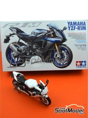 Tamiya: Motorbike scale model kit 1/12 scale - Yamaha YZF-R1M - metal parts, paint masks, plastic parts, rubber parts, water slide decals, assembly instructions and painting instructions