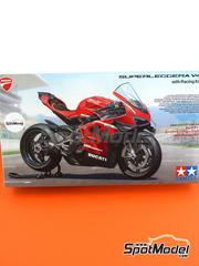 Tamiya: Motorbike scale model kit 1/12 scale - Ducati Superleggera V4 with Racing Kit - metal parts, paint masks, plastic parts, rubber parts, water slide decals, other materials, assembly instructions and painting instructions