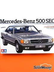Tamiya: Car scale model kit 1/24 scale - Mercedes-Benz 500 SEC 1981 - plastic parts, rubber parts, water slide decals manufactured with digital technology, assembly instructions and painting instructions
