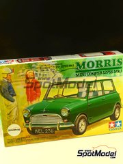 Tamiya: Car scale model kit 1/24 scale - Mini Morris Cooper 1275S Mk. 1 - plastic parts, rubber parts, water slide decals, assembly instructions and painting instructions image