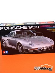 Tamiya: Maqueta de coche escala 1/24 - Porsche 959 - piezas de plstico, piezas de goma, calcas de agua, manual de instrucciones e instrucciones de pintado