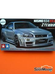 Tamiya: Car scale model kit 1/24 scale - Nismo R34 GT-R Z-tune - paint masks, plastic parts, rubber parts, water slide decals, other materials, assembly instructions and painting instructions