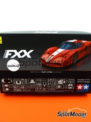 Tamiya: Car scale model kit 1/24 scale - Ferrari FXX - paint masks, plastic parts, rubber parts, water slide decals, other materials, assembly instructions and painting instructions image