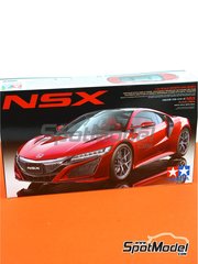 Tamiya: Car scale model kit 1/24 scale - Honda Acura NSX - plastic parts, rubber parts, water slide decals and assembly instructions