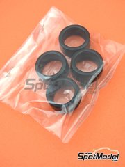 Tamiya: Spare part 1/24 scale - Ford Mustang GT4: Tyres - rubber parts - for Tamiya reference TAM24354 - 4 units