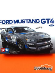 Tamiya: Car scale model kit 1/24 scale - Ford Mustang GT4 #17, 18 - Goodwood Festival of Speed 2017 - paint masks, plastic parts, rubber parts, water slide decals, assembly instructions and painting instructions