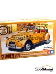 Tamiya: Car scale model kit 1/24 scale - Citro&euml;n 2CV - plastic parts, rubber parts, water slide decals, assembly instructions and painting instructions image