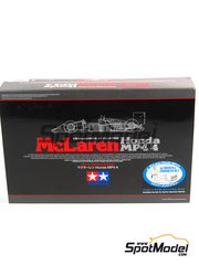 Tamiya: Model car kit 1/20 scale - McLaren Honda MP4/4 + Ayrton Senna figure Marlboro #11, 12 - Alain Prost (FR), Ayrton Senna (BR) - World Championship 1988 - plastic model kit