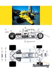 This Way Up: Car scale model kit 1/43 scale - Fittipaldi F7 sponsored by Skol #20 - Emerson Fittipaldi (BR) - Monaco Formula 1 Grand Prix, USA West Long Beach Formula 1 Grand Prix 1980 - photo-etched parts, turned metal parts, water slide decals, white metal parts and assembly instructions image