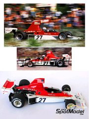 Tameo Kits TMK294: Car scale model kit 1/43 scale - Brabham BT44B Brabham  Racing Organisation Team sponsored by Martini #7, 8 - Carlos Pace (BR),  Carlos Reutemann (AR) - German Formula 1 Grand Prix 1975 (ref. TMK294)