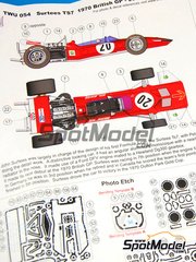 SET 2 Decals 1//43 Surtees TS9B F.1 Works Team Schenken 1972 FR//GB Red Car NEW