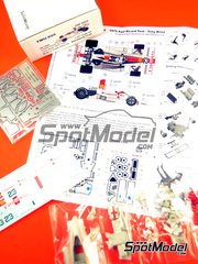This Way Up: Car scale model kit 1/43 scale - Hill Ford GH2 sponsored by Embassy Hill #23 - Tony Brise (GB) - Test version 1975 - photo-etched parts, turned metal parts, water slide decals, white metal parts and assembly instructions image