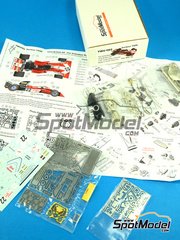 This Way Up: Car scale model kit 1/43 scale - Surtees TS9B Surtees Racing Organization Team sponsored by Flame Out #22 - Timothy Theodore 'Tim' Schenken (AU) - British Formula 1 Grand Prix 1972 - photo-etched parts, turned metal parts, water slide decals, white metal parts and assembly instructions image