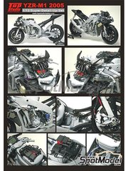 Top Studio: Detail up set 1/12 scale - Yamaha YZR-M1 - Motorcycle World Championship 2005 - CNC metal parts, photo-etched parts, resin parts, other materials and assembly instructions - for Tamiya reference TAM14115